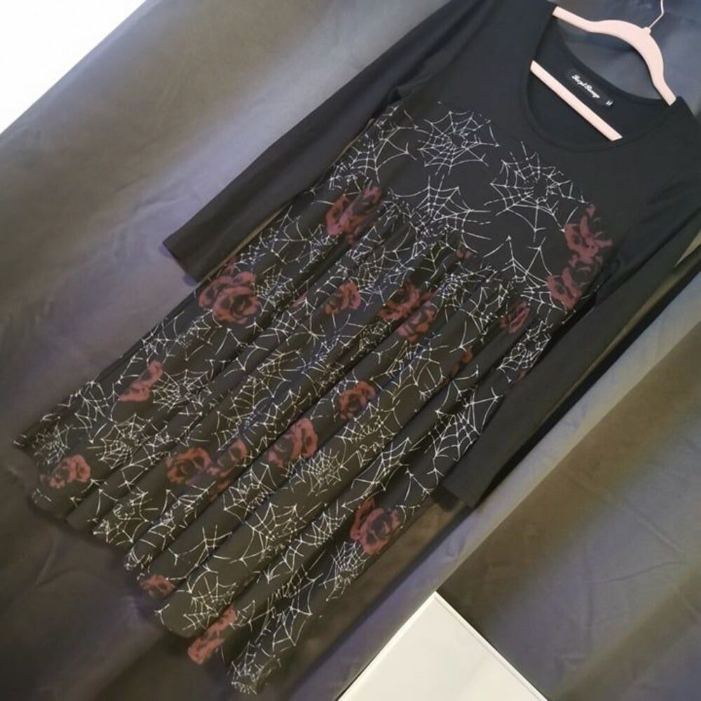 Black Spiderweb Dress Size Women's Medium Sexpot Revenge Goth Halloween Costume